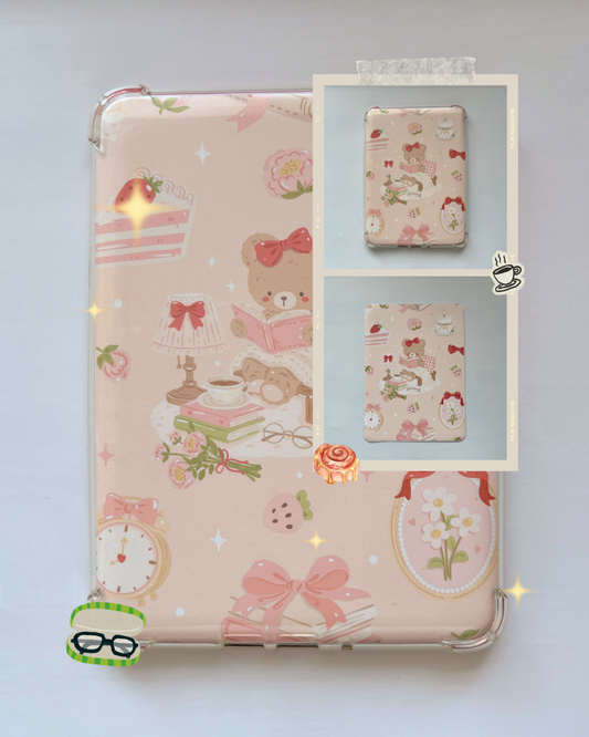 Decorative Kindle Insert for Clear Cases | Cozy Teddy