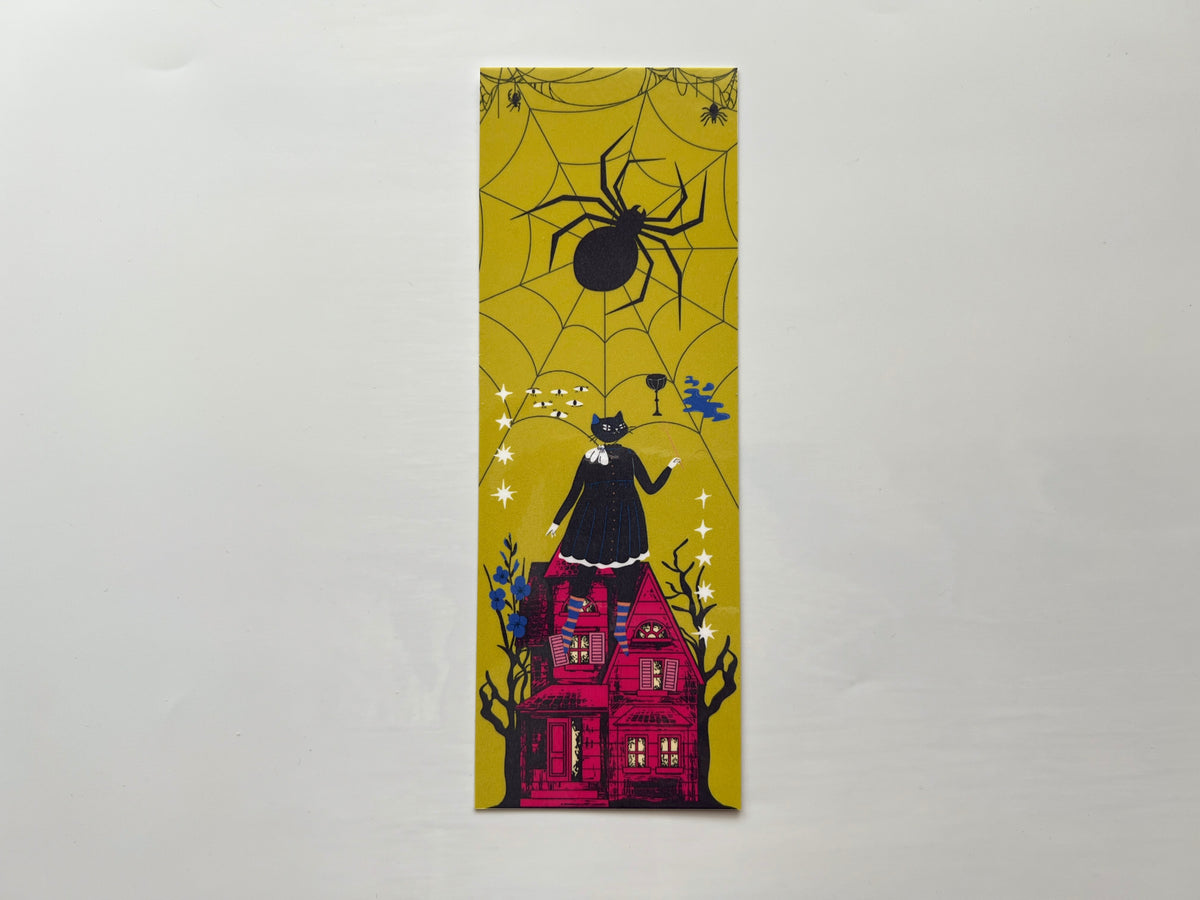 Decorative Laminated Bookmark | Witchy Kitty