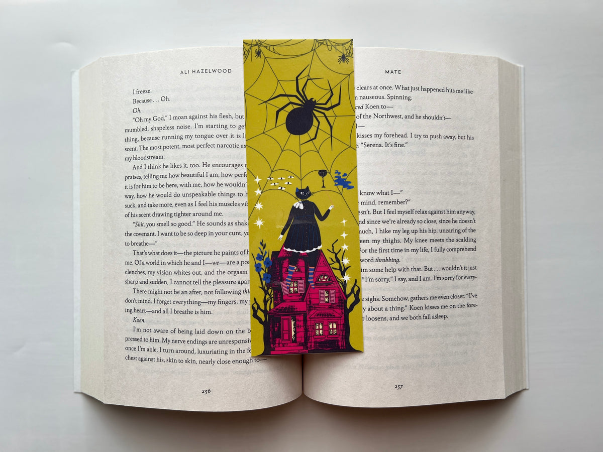 Decorative Laminated Bookmark | Witchy Kitty