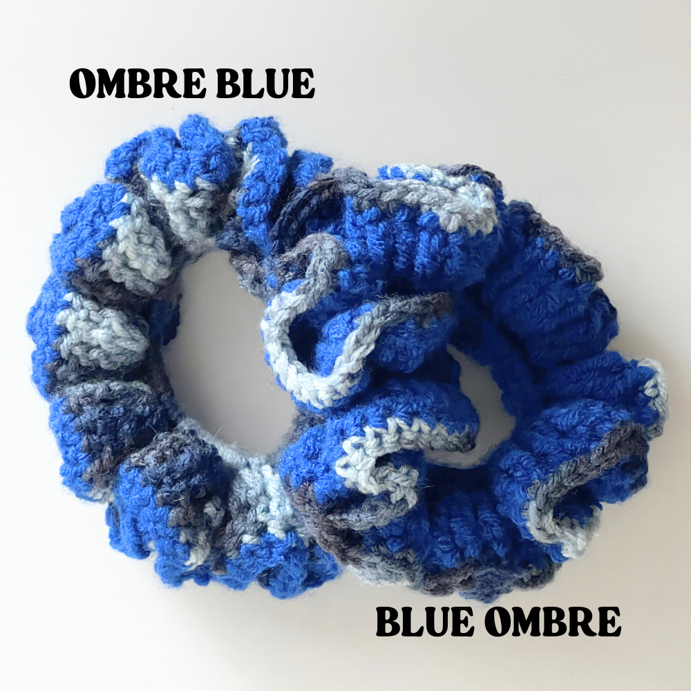 SKZ KARMA Scrunchie Duo | Pretty Blue & Blue Ombre Set | Fan-Made Crochet